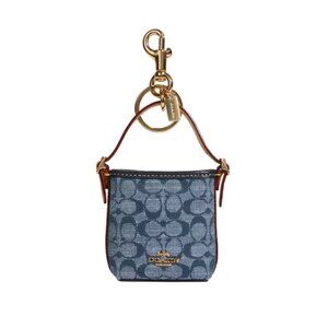 Coach Mini Val Duffle Bag Charm In Signature Chambray - Denim